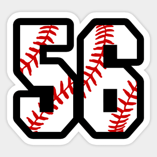 Baseball Number 56 #56 Baseball Shirt Jersey Favorite Player Biggest Fan Sticker